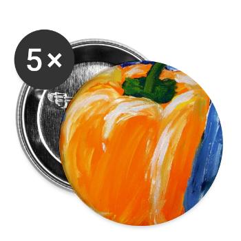 Oranger Paprika im Expressionismus - Buttons groß 56 mm (5er Pack) - Weiß - Vorne