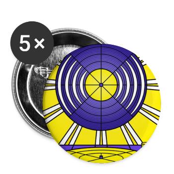 Vinyle en vitrail et platine vinyle - Lot de 5 grands badges (56 mm) - blanc - Devant