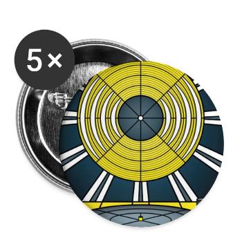 Vinyle en vitrail et platine vinyle - Lot de 5 grands badges (56 mm) - blanc - Devant