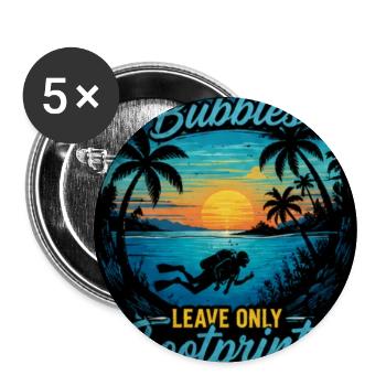 Take Only Bubbles Leave Only Footprints - Buttons groß 56 mm (5er Pack) - Weiß - Vorne