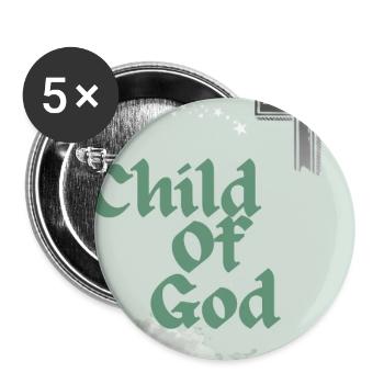 Art nuage de l’Enfant de Dieu Cross - Lot de 5 grands badges (56 mm) - blanc - Devant