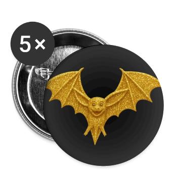Goldener Funkenflügel - Buttons groß 56 mm (5er Pack) - Weiß - Vorne