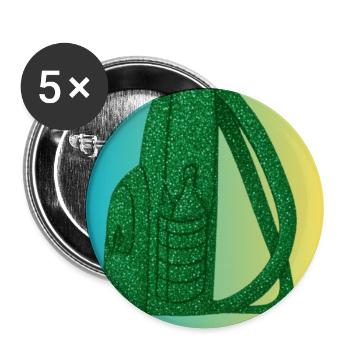 Freundschaft Glitzer Rucksack grün - Buttons groß 56 mm (5er Pack) - Weiß - Vorne