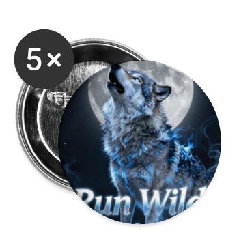 Wild wie ein Wolf – Mondnächte - Buttons groß 56 mm (5er Pack) - Weiß - Vorne