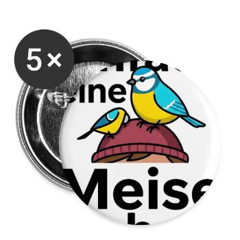 Habe eine Meise Ornithologe - Buttons groß 56 mm (5er Pack) - Weiß - Vorne