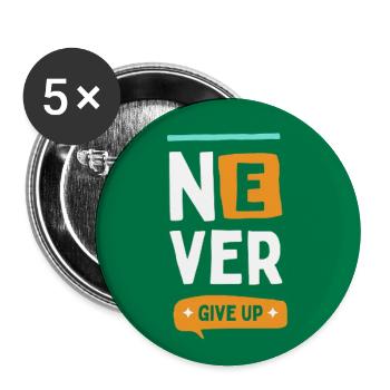 Purple_and_Red_Playful_Never_Give_Up_Inspiratio - Buttons groß 56 mm (5er Pack) - Weiß - Vorne
