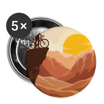 Mach eine Pause beim Radfahren Sunset Mountain Adventure Tee - Buttons groß 56 mm (5er Pack) - Weiß - Vorne