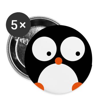 süßer Pinguin - Pinguinküken - Buttons groß 56 mm (5er Pack) - Weiß - Vorne