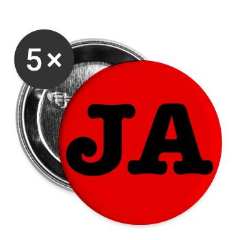 JA - für JA-Sager - Buttons groß 56 mm (5er Pack) - Weiß - Vorne