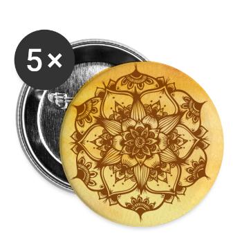 Solar-Mandalas - Buttons groß 56 mm (5er Pack) - Weiß - Vorne