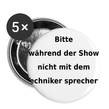 Warnhinweis: Techniker. (black/white) - Buttons groß 56 mm (5er Pack) - Weiß - Vorne
