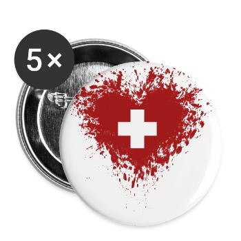 Suisse - Suisse - Lot de 5 grands badges (56 mm) - blanc - Devant