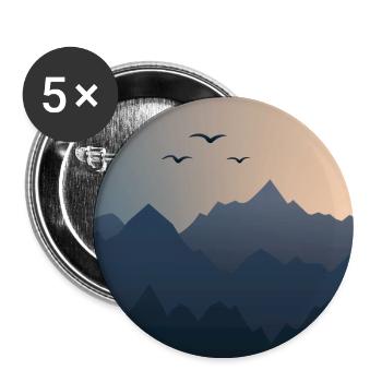 Sunset in the mountains - Buttons large 2.2''/56 mm (5-pack) - white - Front
