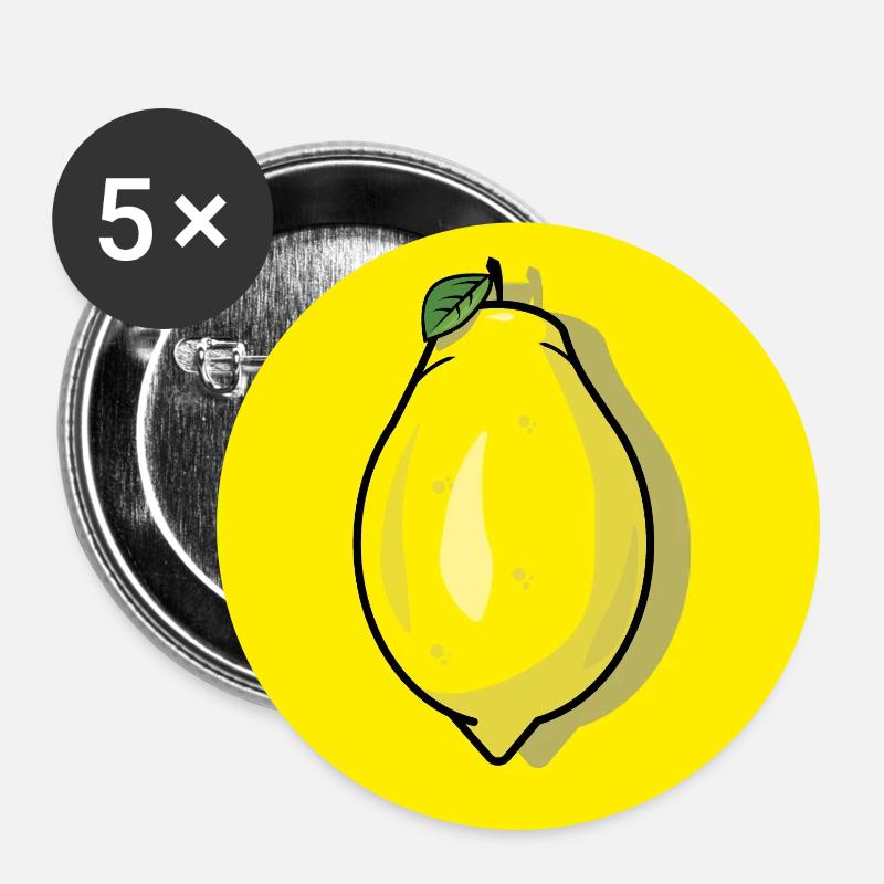 lemon lemon - Buttons large 2.2''/56 mm (5-pack) - white