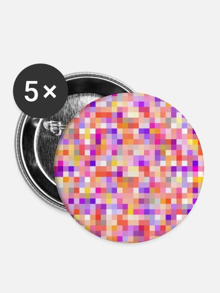 bunte Buttons farbige Buttons farbige Pins - Buttons groß 56 mm (5er Pack) - Weiß