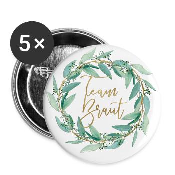 eukalyptus_wreath_kopieren_tbr - Buttons groß 56 mm (5er Pack) - Weiß - Vorne