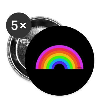 Rainbow on black - Buttons large 2.2''/56 mm (5-pack) - white - Front