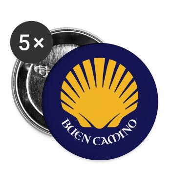 Buen Camino | Camino de Santiago | Jakobsweg - Buttons groß 56 mm (5er Pack) - Weiß - Vorne