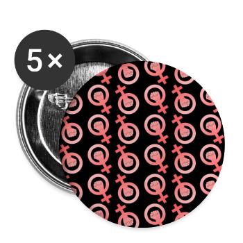 Masque féministe féminisme - Lot de 5 grands badges (56 mm) - blanc - Devant