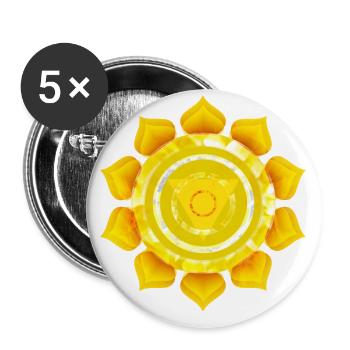 3rd chakra, Manipura - Buttons large 2.2''/56 mm (5-pack) - white - Front