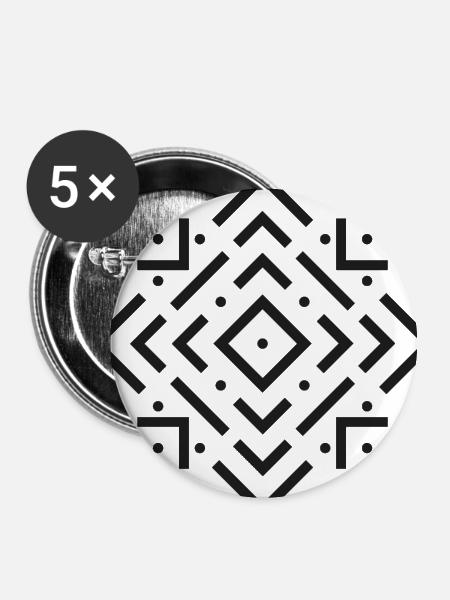 Aztek - Buttons groß 56 mm (5er Pack) - Weiß