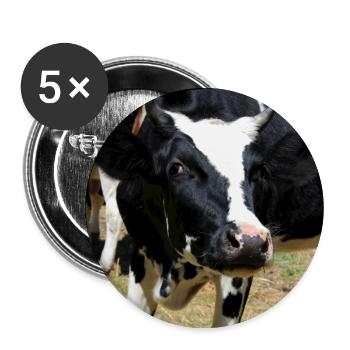 Kuh Poster - Buttons groß 56 mm (5er Pack) - Weiß - Vorne