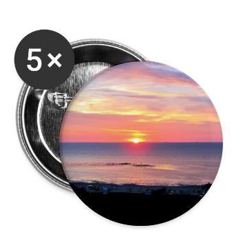 Ground Floor Sunset I Holiday I Sea I Summer - Buttons large 2.2''/56 mm (5-pack) - white - Front