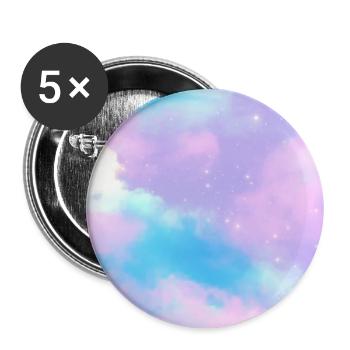 Dekorative Fantasy Sky Clouds Verträumter Sternenstaub - Buttons groß 56 mm (5er Pack) - Weiß - Vorne