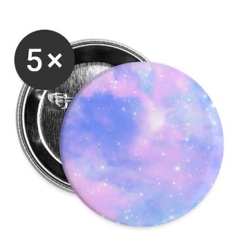 Dekorative magische himmelrosa Wolken verträumter Sternenstaub - Buttons groß 56 mm (5er Pack) - Weiß - Vorne