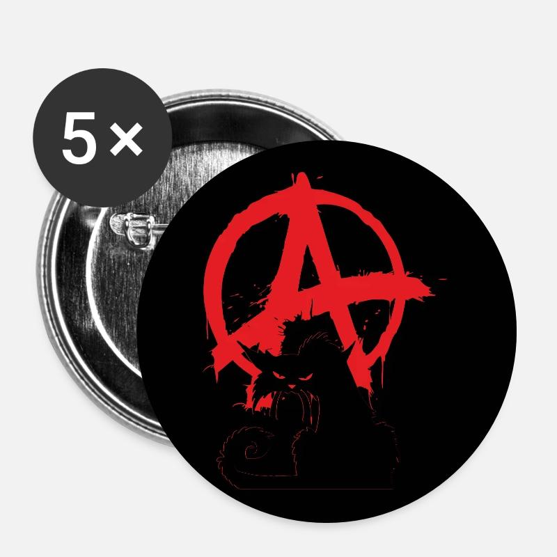 Anarchy - Buttons large 2.2''/56 mm (5-pack) - white