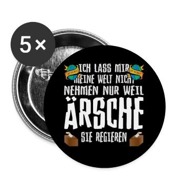 Meine Welt Regieren - Buttons groß 56 mm (5er Pack) - Weiß - Vorne
