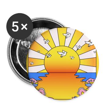 California Orange Sunshine LSD Blotter - Buttons large 2.2''/56 mm (5-pack) - white - Front