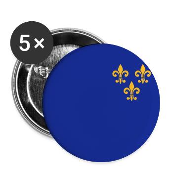 Fleur de Lys, French lily, symbol, mask - Buttons large 2.2''/56 mm (5-pack) - white - Front
