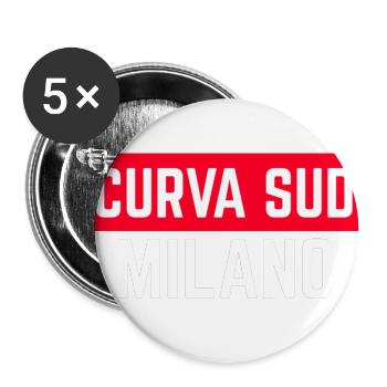 CURVA SUD MILANO - Lot de 5 grands badges (56 mm) - blanc - Devant
