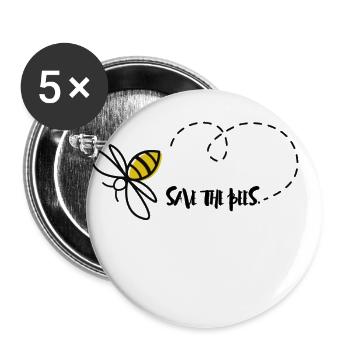 SAUVEZ LES ABEILLES - Lot de 5 grands badges (56 mm) - blanc - Devant