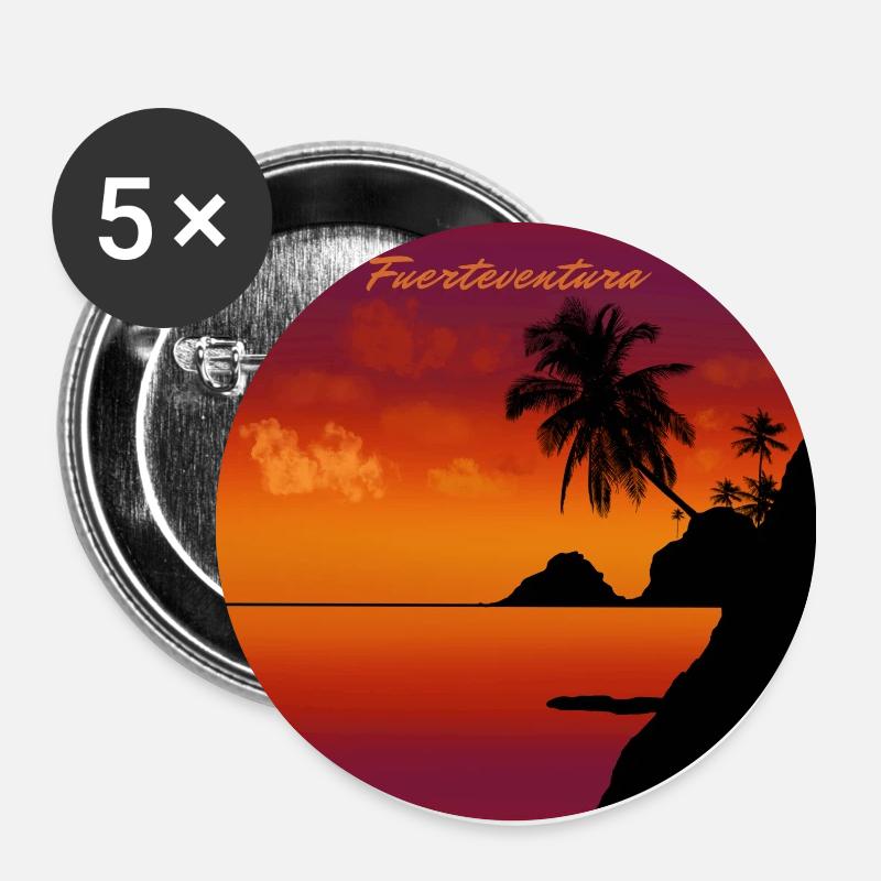 Fuerteventura Sunset - Buttons large 2.2''/56 mm (5-pack) - white