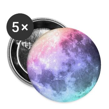 Moon in pastel rainbow - Buttons large 2.2''/56 mm (5-pack) - white - Front