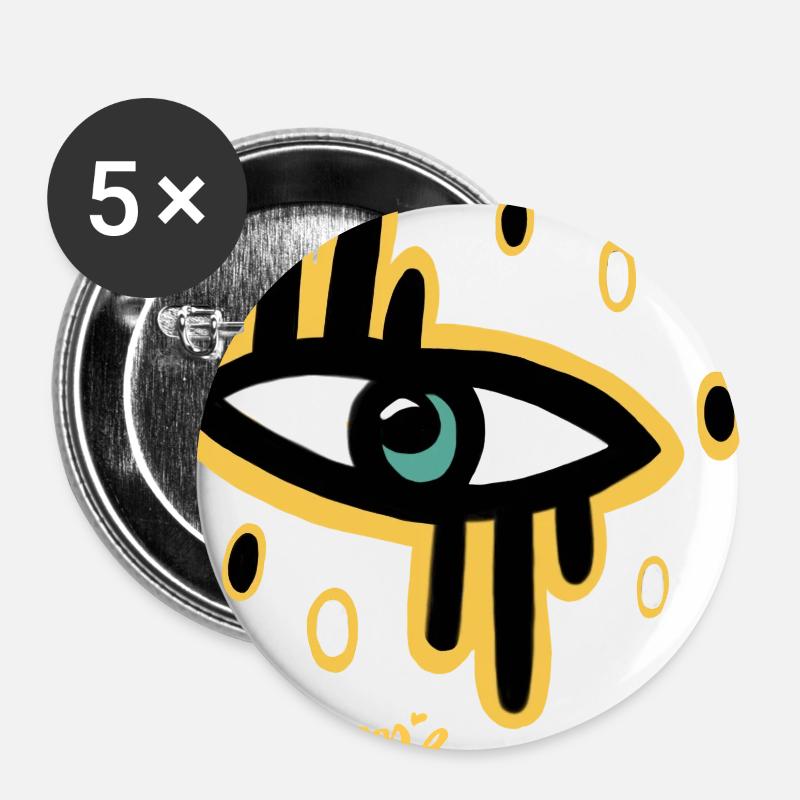 Auge - Buttons groß 56 mm (5er Pack) - Weiß