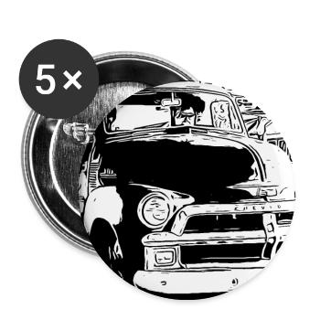 Voiture - Lot de 5 grands badges (56 mm) - blanc - Devant