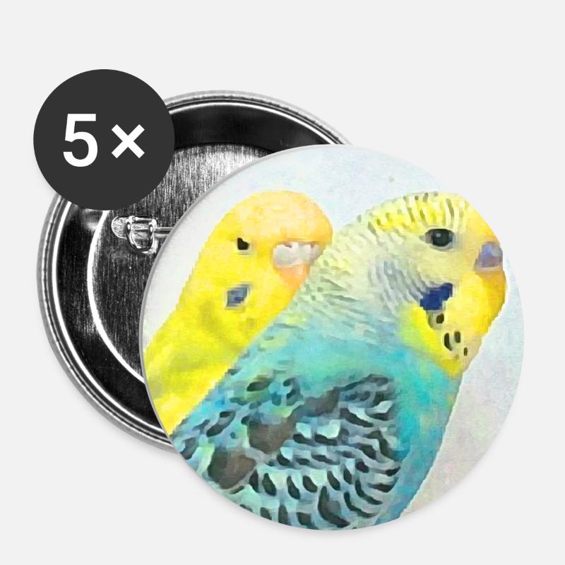 budgies - Buttons large 2.2''/56 mm (5-pack) - white