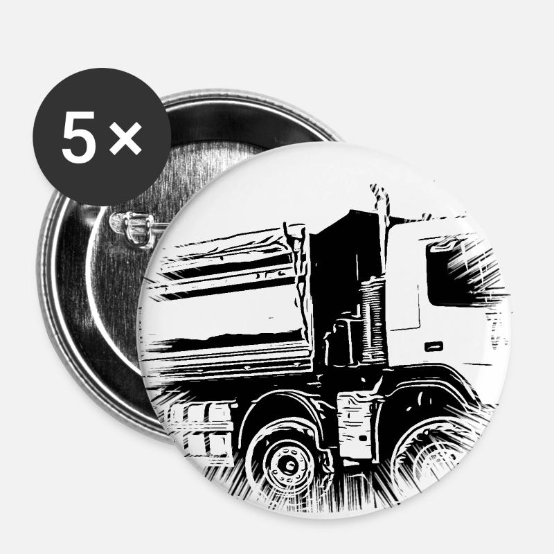truck - Buttons large 2.2''/56 mm (5-pack) - white