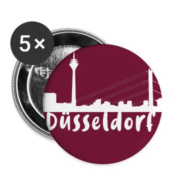 Düsseldorf, skline,red, circle, silhouette - Buttons large 2.2''/56 mm (5-pack) - white - Front