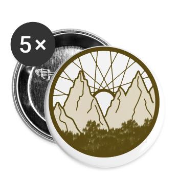 Mountainbike - Buttons groß 56 mm (5er Pack) - Weiß - Vorne