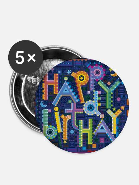 The Birthday Theme - Buttons groß 56 mm (5er Pack) - Weiß