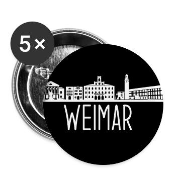weimar, skyline, circle, silhouette, black - Buttons large 2.2''/56 mm (5-pack) - white - Front