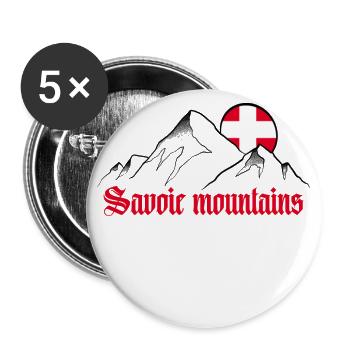 Savoie mountains - Buttons large 2.2''/56 mm (5-pack) - white - Front