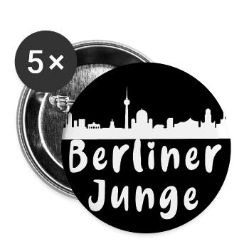 berlin, skyline, kreis, scherenschnitt,berliner - Buttons groß 56 mm (5er Pack) - Weiß - Vorne