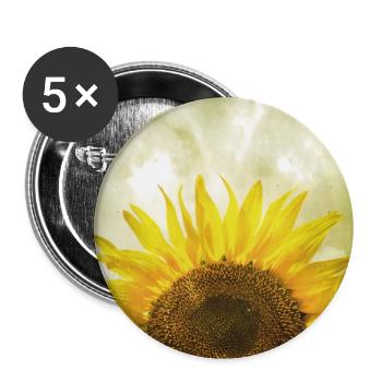 Half Sunflower - Buttons large 2.2''/56 mm (5-pack) - white - Front