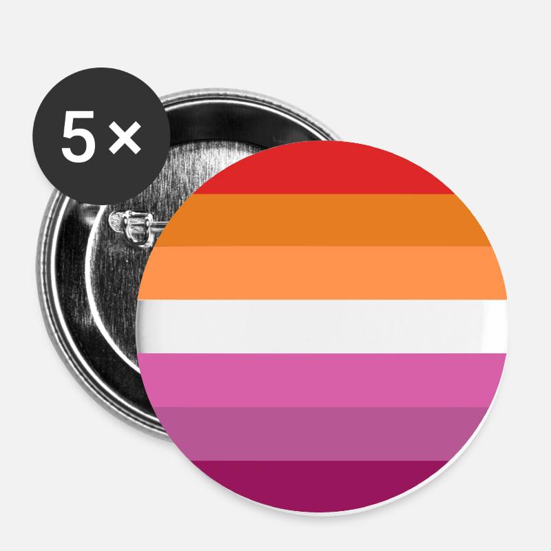 Lesbienne - Lot de 5 grands badges (56 mm) - blanc