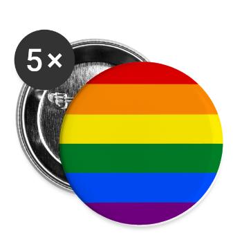 Gay Pride - Lot de 5 grands badges (56 mm) - blanc - Devant
